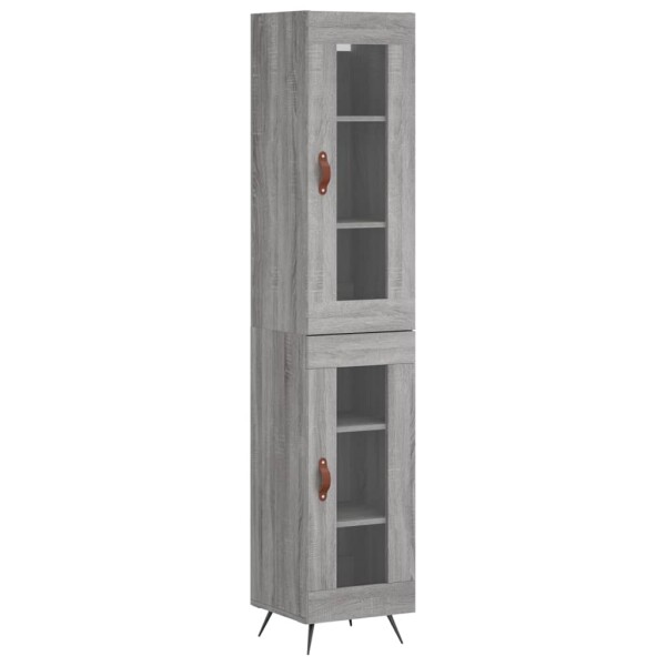 vidaXL Highboard Grau Sonoma 34,5x34x180 cm Holzwerkstoff