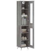 vidaXL Highboard Grau Sonoma 34,5x34x180 cm Holzwerkstoff