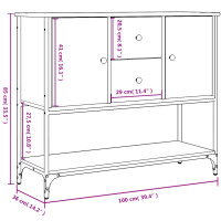 vidaXL Sideboard Braun Eichen-Optik 100x36x85 cm Holzwerkstoff