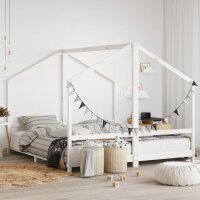 vidaXL Kinderbett Weiß 2x(90x200) cm Massivholz Kiefer