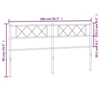 vidaXL Kopfteil Metall Wei&szlig; 200 cm