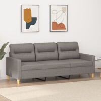 vidaXL 3-Sitzer-Sofa Taupe 180 cm Stoff