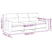 vidaXL 3-Sitzer-Sofa Taupe 180 cm Stoff