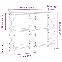 vidaXL Konsolentisch R&auml;uchereiche 100x28x80,5 cm Holzwerkstoff