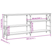 vidaXL Konsolentisch Sonoma-Eiche 180x29x76,5 cm Holzwerkstoff