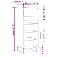 vidaXL Schuhschrank Hochglanz-Wei&szlig; 40x36x105 cm Holzwerkstoff