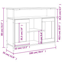 vidaXL Sideboard Grau Sonoma 100x35x80 cm Holzwerkstoff