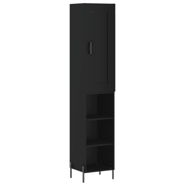 vidaXL Highboard Schwarz 34,5x34x180 cm Holzwerkstoff