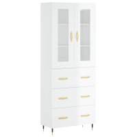 vidaXL Highboard Hochglanz-Weiß 69,5x34x180 cm...