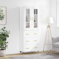 vidaXL Highboard Hochglanz-Weiß 69,5x34x180 cm...