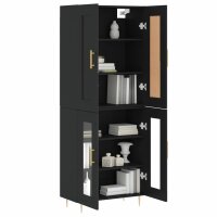 vidaXL Highboard Schwarz 69,5x34x180 cm Holzwerkstoff