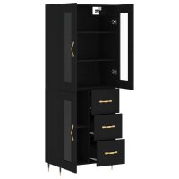 vidaXL Highboard Schwarz 69,5x34x180 cm Holzwerkstoff