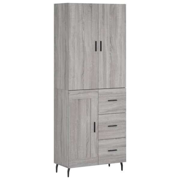 vidaXL Highboard Grau Sonoma 69,5x34x180 cm Holzwerkstoff