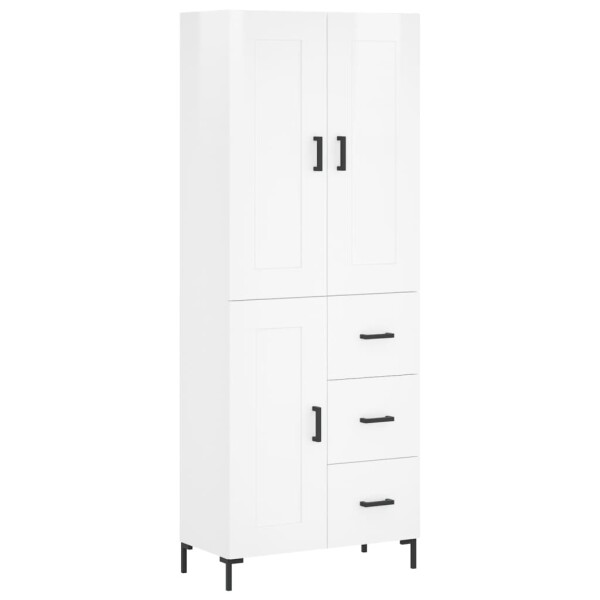 vidaXL Highboard Hochglanz-Wei&szlig; 69,5x34x180 cm Holzwerkstoff