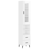 vidaXL Highboard Hochglanz-Weiß 34,5x34x180 cm...