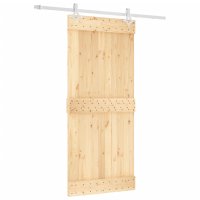 vidaXL Schiebetür mit Beschlag 90x210 cm Massivholz...