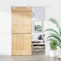 vidaXL Schiebetür mit Beschlag 90x210 cm Massivholz...