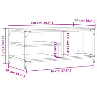 vidaXL Couchtisch R&auml;uchereiche 100x50x45 cm Holzwerkstoff