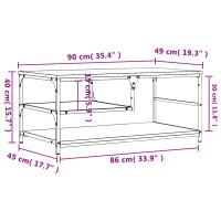 vidaXL Couchtisch Sonoma-Eiche 90x49x40 cm Holzwerkstoff