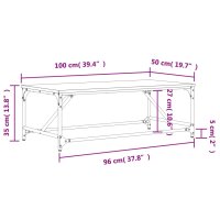 vidaXL Couchtisch R&auml;uchereiche 100x50x35 cm Holzwerkstoff