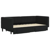 vidaXL Tagesbett Ausziehbar mit Schubladen Schwarz 90x190 cm Samt