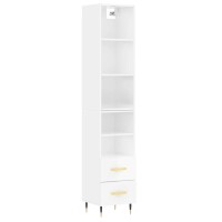 vidaXL Highboard Hochglanz-Weiß 34,5x34x180 cm...