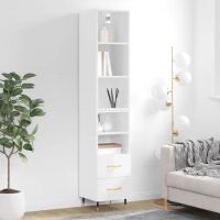 vidaXL Highboard Hochglanz-Weiß 34,5x34x180 cm...