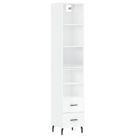 vidaXL Highboard Hochglanz-Weiß 34,5x34x180 cm...