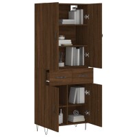 vidaXL Highboard Braun Eichen-Optik 69,5x34x180 cm Holzwerkstoff