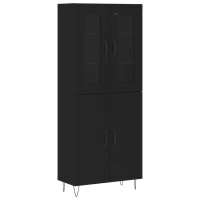 vidaXL Highboard Schwarz 69,5x34x180 cm Holzwerkstoff