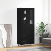 vidaXL Highboard Schwarz 69,5x34x180 cm Holzwerkstoff