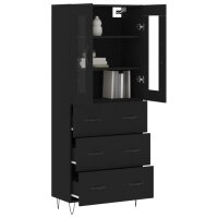 vidaXL Highboard Schwarz 69,5x34x180 cm Holzwerkstoff