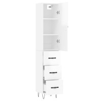 vidaXL Highboard Hochglanz-Weiß 34,5x34x180 cm...