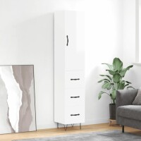 vidaXL Highboard Hochglanz-Weiß 34,5x34x180 cm...