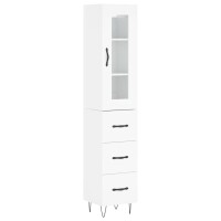 vidaXL Highboard Hochglanz-Weiß 34,5x34x180 cm...