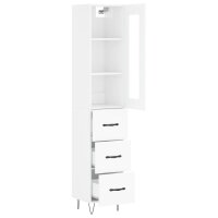 vidaXL Highboard Hochglanz-Wei&szlig; 34,5x34x180 cm Holzwerkstoff