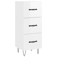 vidaXL Highboard Hochglanz-Wei&szlig; 34,5x34x180 cm Holzwerkstoff