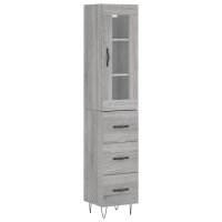 vidaXL Highboard Grau Sonoma 34,5x34x180 cm Holzwerkstoff