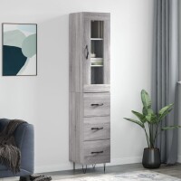 vidaXL Highboard Grau Sonoma 34,5x34x180 cm Holzwerkstoff