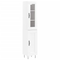 vidaXL Highboard Hochglanz-Weiß 34,5x34x180 cm...