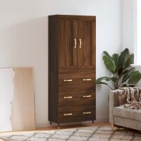 vidaXL Highboard Braun Eichen-Optik 69,5x34x180 cm Holzwerkstoff