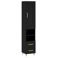 vidaXL Highboard Schwarz 34,5x34x180 cm Holzwerkstoff