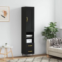 vidaXL Highboard Schwarz 34,5x34x180 cm Holzwerkstoff