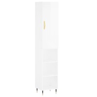 vidaXL Highboard Hochglanz-Weiß 34,5x34x180 cm...