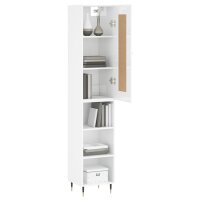 vidaXL Highboard Hochglanz-Wei&szlig; 34,5x34x180 cm Holzwerkstoff