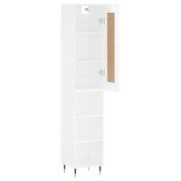 vidaXL Highboard Hochglanz-Wei&szlig; 34,5x34x180 cm Holzwerkstoff