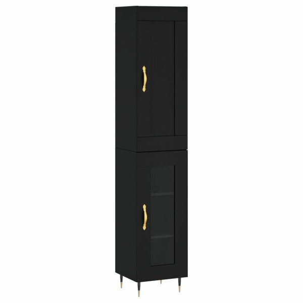 vidaXL Highboard Schwarz 34,5x34x180 cm Holzwerkstoff