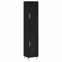 vidaXL Highboard Schwarz 34,5x34x180 cm Holzwerkstoff