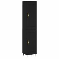 vidaXL Highboard Schwarz 34,5x34x180 cm Holzwerkstoff