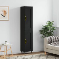 vidaXL Highboard Schwarz 34,5x34x180 cm Holzwerkstoff